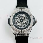 Bust Down Hublot Big Bang Sang Bleu Watch Automatic